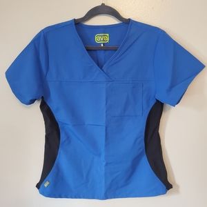 New AVE Scrub Top. Small, Royal Blue.